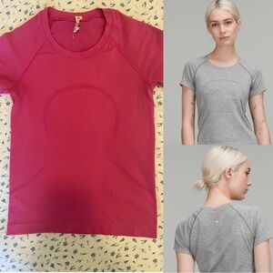 Lululemon Sonic Pink Swiftly Tech Short-Sleeve Shirt 2.0 Waist Length Like New